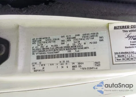 2012 Ford E-350 Super Duty Commercial from USA, damaged, VIN 1FTSS3EL1CDA79487